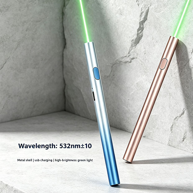 Slim Portable Laser Pointer Type C Rechargeable Green Laser Light Pen for Teaching Meeting Sandbox Outdoor Work