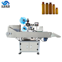 Machine d'étiquetage horizontale automatique avec convoyeur, adaptée aux flacons et tubes de 10 ml, avec alimentation et étiquetage automatiques