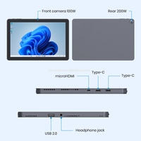 Tablet PC 2 en 1 de 10.1 Pulgadas con Windows, Directo de Fábrica, con Intel M3-8100Y, 12 GB de RAM, 256 GB de Almacenamiento, Pantalla Táctil, Wi-Fi, para Negocios