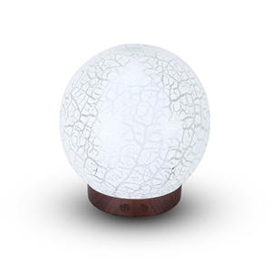 Diffuseur d'arômes en verre craquelé, 100 ml, humidificateur, lumière LED effet flamme, lampe de nuit pour la maison, la chambre, le bureau, décoration - Product Image 3