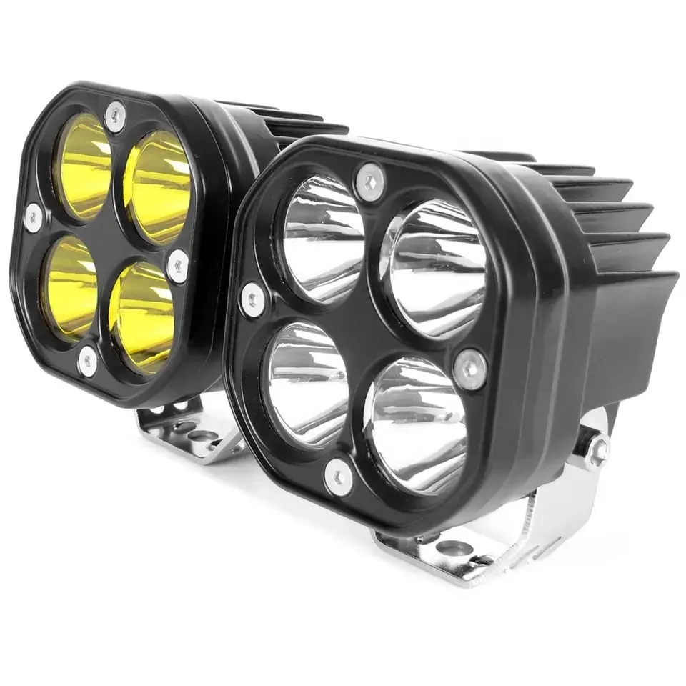 Factory Wholesale 9~80v 3 Inch 40w Yellow Led Work Light Bar Pods Spot Driving Fog Offroad 4x4 Atv Lamps