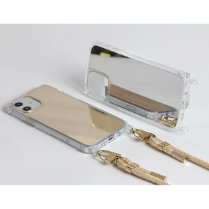 <span class=keywords><strong>Coque</strong></span> miroir pour <span class=keywords><strong>apple</strong></span>, étui de téléphone à bandoulière transparent en TPU + acrylique, mains libres, style personnalisé <span class=keywords><strong>avec</strong></span> crochets instantanée, <span class=keywords><strong>cordon</strong></span> de couleur dorée pour <span class=keywords><strong>IPhone</strong></span> <span class=keywords><strong>13</strong></span> - Product Image 1
