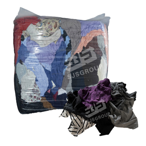 出荷準備済み1kg 10kg 25kg工業用トラポ使用Tシャツ布コットンスクラップ10kgベール工業用クリーニング拭き布 - Product Image 3