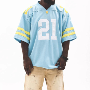 Camiseta Deportiva de Hockey sobre Hielo, Manga Corta, Unisex, Malla Transpirable de Secado Rápido, para Rugby, Baloncesto, Estilo Casual y Holgado - Product Image 1