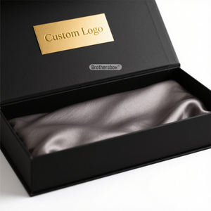 Boîte d'emballage personnalisée de luxe recyclable fait à la main avec carte magnétique noire pour vêtements vêtements - Product Image 3