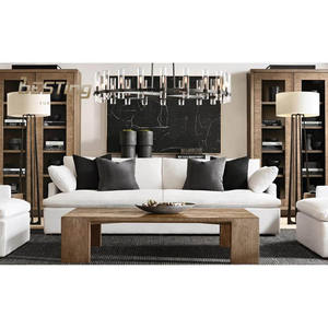 Juego de Sofás Blancos de Lujo Moderno Americano, Muebles para Sala de Estar, Cómodo Sofá Seccional Blanco Tipo <span class=keywords><strong>Chaise</strong></span> <span class=keywords><strong>Longue</strong></span>, Sofá Nube - Product Image 5