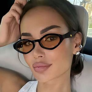 Women Diamond Shape <b>Small</b> Frame Sunglasses Black PC Frame AC Lens UV380 Protection Street Style - Product Image 1