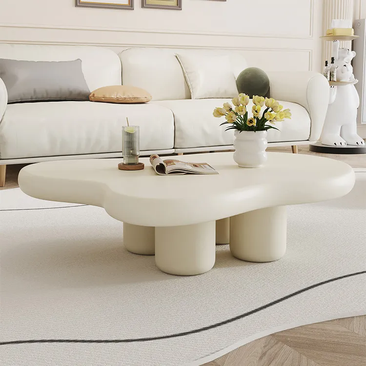 Nordic shaped coffee table art designer furniture cream style apartment wabi-sabi style living room modern coffee table
