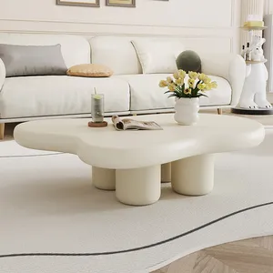 북유럽 모양의 커피 테이블 아트 디자이너 가구 크림 스타일 아파트 와비 사비 스타일 거실 현대 커피 테이블