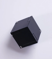 Boîte à bague énergétique à mouvement mécanique futuriste gravée sur mesure en noir, cadeau romantique pour une demande en mariage