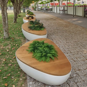 Panchina Moderna <span class=keywords><strong>RUYA</strong></span> per Esterni in Fibra di Vetro Resistente ai Raggi UV, Impermeabile, in Metallo e Plastica, Elegante Seduta da Strada per Patio e Ingresso - Product Image 6
