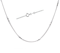 Collier fin en platine Pt950 blanc à trois perles espacées avec maillons décalés, unisexe, multicouche, décontracté, bijou en platine, cadeau
