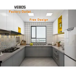 Armoires de cuisine modernes pour appartement et cuisine en pvc, design personnalisé, design classique, cuisine