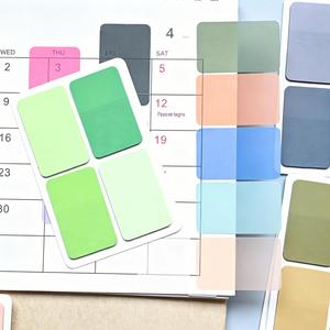 Onglets d'index carrés Morandi Pastel, 4 couleurs par feuille, autocollants vierges, marque-pages, style bloc-notes pour classement de documents - Product Image 4