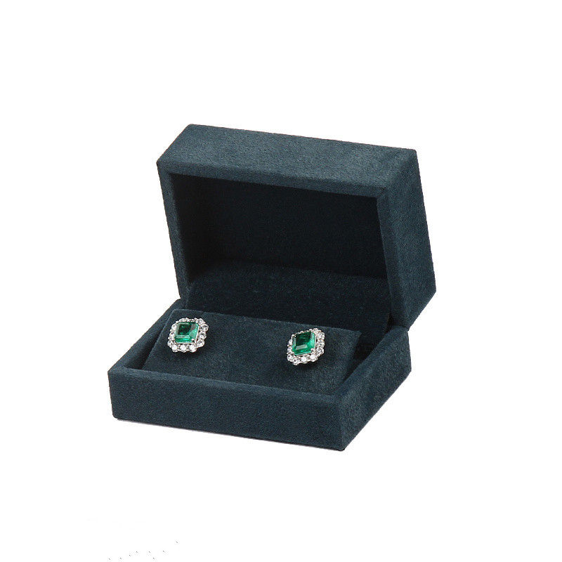 Boîte de boucle d'oreille bleu foncé