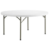 Table ronde pliante en plastique pour 10 personnes, idéale pour les mariages, les fêtes et les banquets en plein air