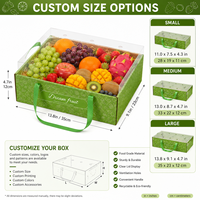 Boîte cadeau pour fruits pliable personnalisée avec couvercle transparent, trous d'aération, impression quadricolore, protection UV, emballage pour fruits et légumes frais