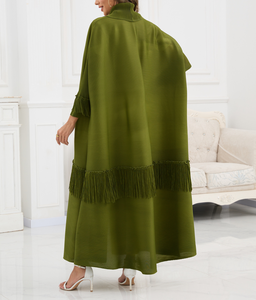 Luxe geplooide abaya voor dames 2026 <span class=keywords><strong>Dubai</strong></span> Miyake open voorzijde cardigan kaftan Midden-Oosterse elegante bescheiden jurk plus size geprint - Product Image 6