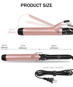 Mới Chuyên Nghiệp Curling Sắt Titan Curling <span class=keywords><strong>Wand</strong></span> Tóc Curler Với Temps 260F Để 460F - Product Image 2