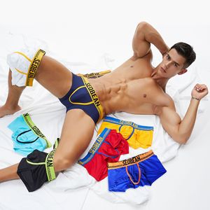 Underwear factory custom men boxer briefs european male underwear elastic smooth logo band underwear for man