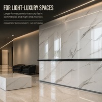 Panneau de particules à motif marbré brillant, revêtu UV, résistant aux acides et aux alcalis, panneau décoratif en copeaux