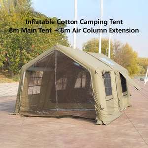 Grande extension de colonne d'air de 8 + 8 ㎡ pour fête de famille tente de <span class=keywords><strong>camping</strong></span> gonflable en fibre de carbone TC à double maison extérieure bon marché - Product Image 4