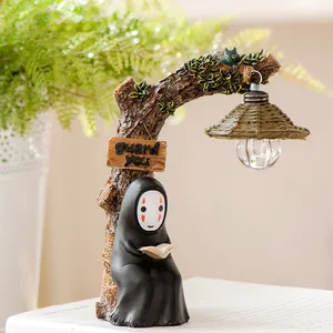 Desk Ornament Miyazaki Hayao No Face Spirited Away Studio Ghibli Figure Cute Figurine Anime Led Lamp