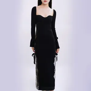 महिलाओं के लिए डिज़ाइनर कैज़ुअल लंबा गर्म कस्टम हैवी निट फैंसी सेक्सी स्वेटर ड्रेस बॉडीकॉन टाइट