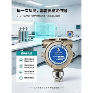 GTD-1000Ex เครื่องตรวจจับก๊าซที่ติดไฟได้ ไฮโดรเจน มีเทน บิวเทน เซ็นเซอร์ตรวจจับความปลอดภัยทางอุตสาหกรรม - Product Image 1