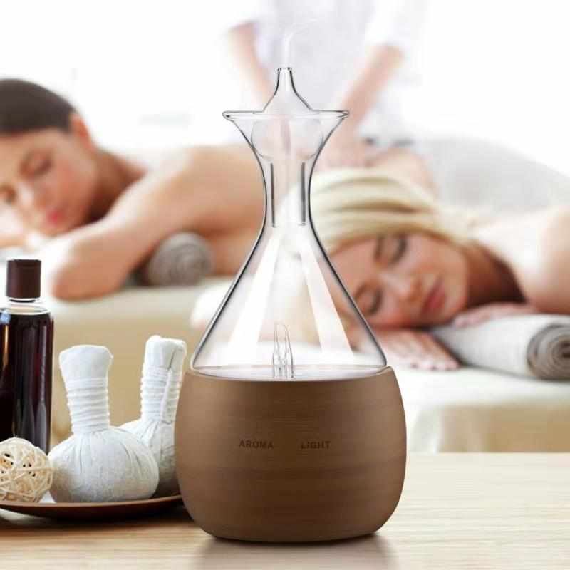 Difusor de óleo essencial 100% puro, nebulizador de óleo essencial de madeira para aromaterapia para casa escritório yoga spa quarto