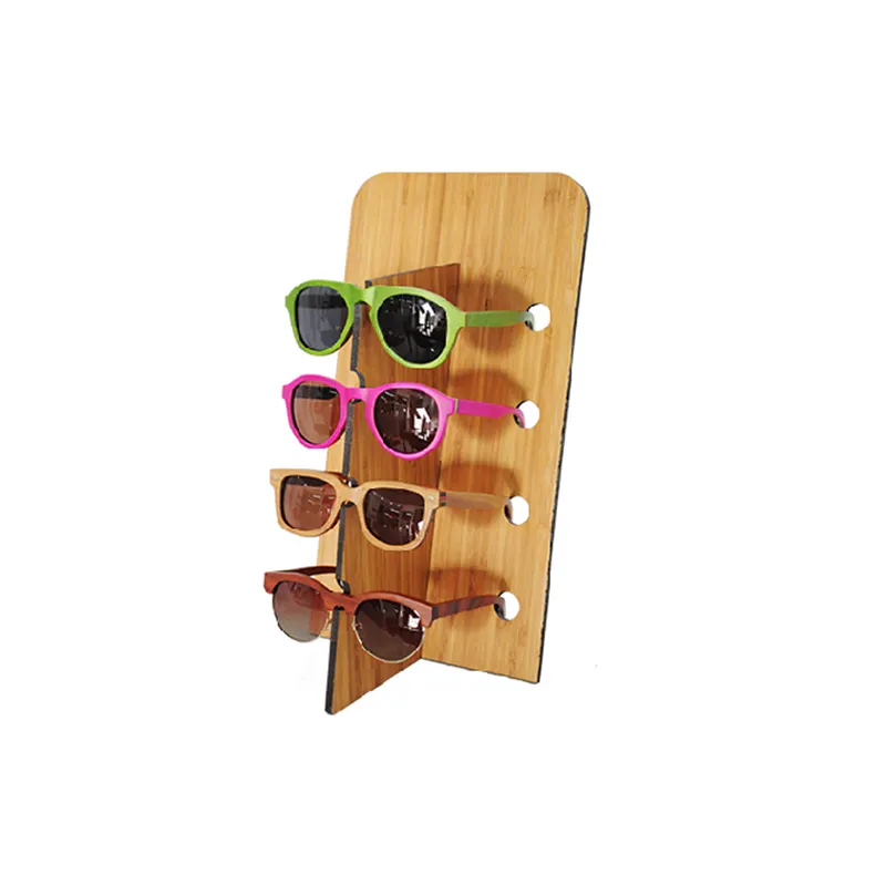 Storage bamboo wooden sunglasses glasses rack display stand holder