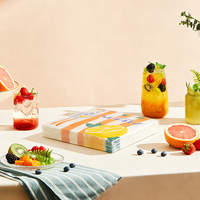 Serviettes jetables 3 plis en pâte de bois vierge, douces, imprimées sur mesure, écologiques, personnalisées, pour décoration de table de fête, motif fruits oranges, en vrac