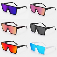 Lunettes de soleil polarisées Lmamba Fashion, design rectangulaire surdimensionné, verres monobloc, protection UV400, logo personnalisé, pour femmes et hommes