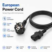 Cable de Alimentación Estándar Europeo, Cable de PVC Duradero con Enchufe Schuko, Conector IEC C13 para Monitor de Computadora, Equipo de Oficina