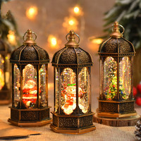 Usine pas cher lanterne de noël Led grande lanterne d'eau de neige jour de noël décoration de la maison lumière LED pour cadeau