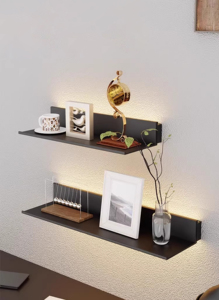 Hợp kim nhôm sáng lớp bảng dẫn ánh sáng Giá Treo Tường Bảng lưu trữ Kệ sách treo tường một bảng hiển thị giá - Product Image 5