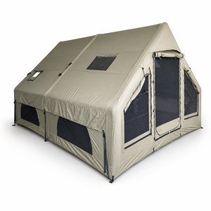 <span class=keywords><strong>Tente</strong></span> gonflable en coton 12 ㎡   <span class=keywords><strong>Tente</strong></span> de glamping verte 3x4m en toile TC 210g imperméable avec cheminée pour camping en plein air - Product Image 1