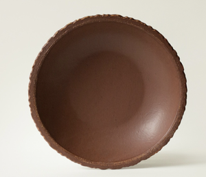 Matte Dark Brown Stoneware Bowls, Textured Rim High-Design Ceramic <b>Dinnerware</b> for Home & Restaurant - Product Image 2