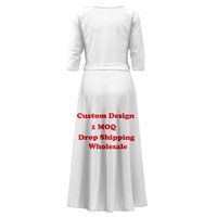 Robe de soirée décontractée pour femme, grande taille, coupe ample, col en V, longueur ras du sol, respirante, anti-plis, collection automne, idéale pour le dropshipping
