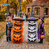 Tour géante gonflable citrouille d'Halloween avec chapeau de sorcière pour décoration de jardin extérieur et de fête - Vente en gros