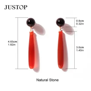 National Style Water Drop Pendant Earrings Mid-Ancient Earrings Look Fairer Slimming New Chinese Style Red Earrings