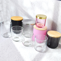 Top 10oz/14oz Silberne Glas-Kerzenhalter & Kerzenständer Bernstein Weiß Transparent Gerader Deckel Heimdekoration für Weihnachten