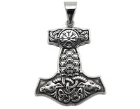 Vente chaude hommes nordique Viking collier en acier inoxydable à la mode Thor marteau pendentif longue Vintage chandail chaîne cadeau pour hommes