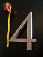 4, 6 ou 8 Grands numéros de maison flottants / numéros de porte en acier inoxydable brossé massif