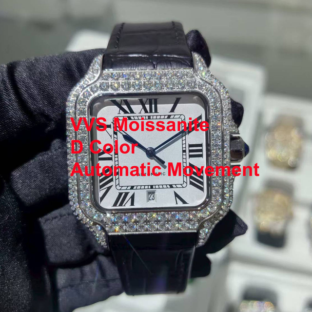 New Arrival Latest Original Moissanite Diamond Wrist Watch Featuring With Stainless Steel Luxury Design Fashionable Jewelry