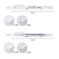Crayon professionnel Non-toxique encre blanche sans danger double bande stylo de maquillage médical marqueur Permanent de la peau règle chirurgicale tatouage des sourcils