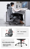 Chaise de bureau ergonomique moderne en tissu pliable - Inclinable, pivotante, réglable en hauteur et à dossier haut, idéale pour les longues heures