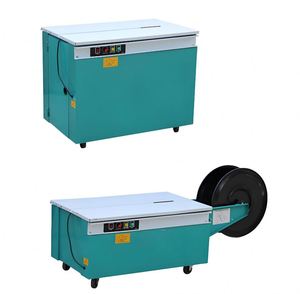 Máquina flejadora de cajas tipo PP, máquina flejadora de plástico termofusible, máquina flejadora semiautomática - Product Image 1