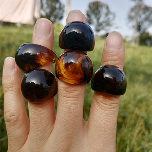 Vòng Nhẫn Đảng oppor Rùa Rõ Ràng Acrylic Đồ Trang Sức Hổ Phách Cổ Điển Engagement Acrylic Nhẫn Cho Phụ Nữ - Product Image 6