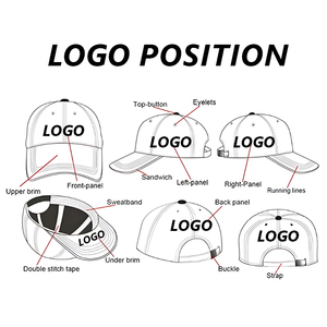 Nón kết bóng chày nam thời trang bán buôn, thê<span class=keywords><strong>u</strong></span> logo trống, tùy chỉnh logo, mũ thể thao 6 mảnh, mũ bố - Product Image 5